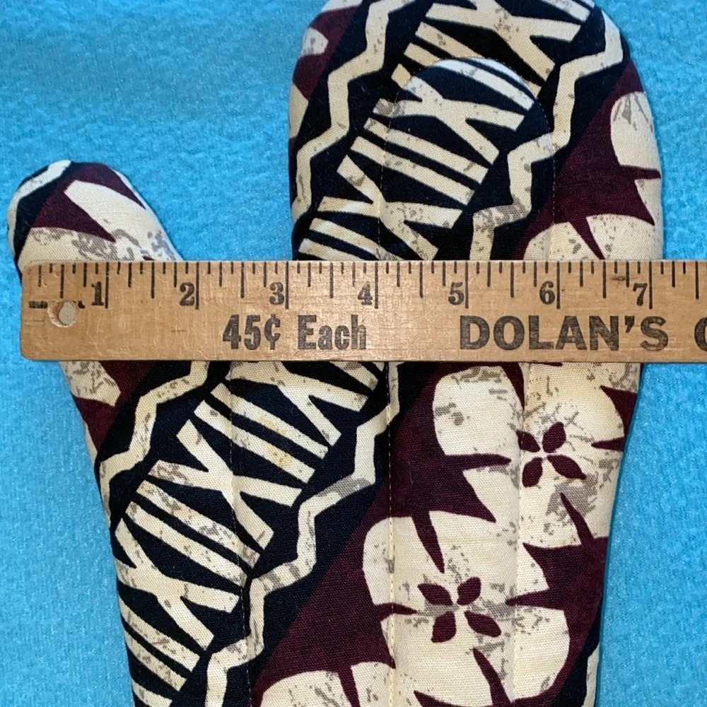LANAKILA CRAFTS OVEN MITT Hawaiian print quilted thick lining cooking glove NEW - Picture 8 of 8